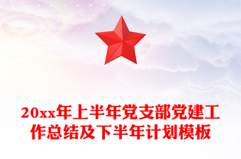 20xx年上半年党支部党建工作总结及下半年计划模板
