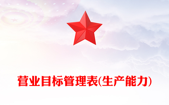 营业目标管理表(生产能力)