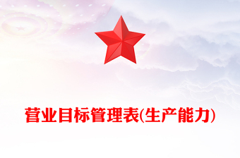 营业目标管理表(生产能力)