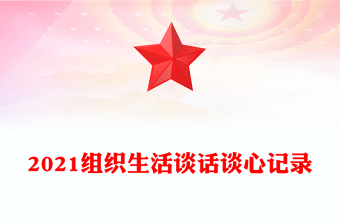 2021组织生活谈话谈心记录