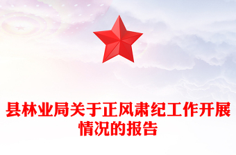 县林业局关于正风肃纪工作开展情况的报告