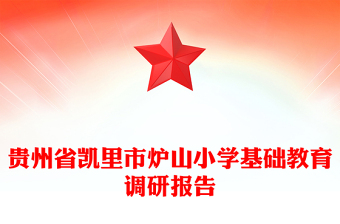 贵州省凯里市炉山小学基础教育调研报告