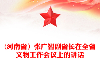 (河南省）张广智副省长在全省文物工作会议上的讲话