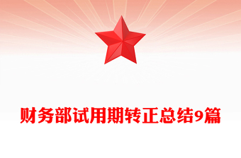 财务部试用期转正总结9篇