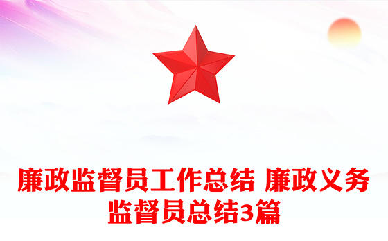 廉政监督员工作总结 廉政义务监督员总结3篇