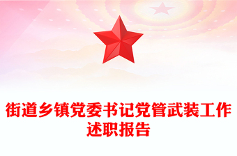 街道乡镇党委书记党管武装工作述职报告