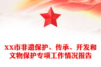 XX市非遗保护、传承、开发和文物保护专项工作情况报告