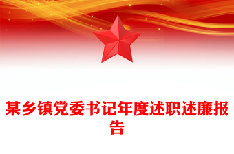 某乡镇党委书记年度述职述廉报告