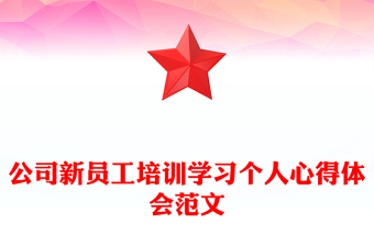 公司新员工培训学习个人心得体会范文