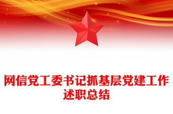 网信党工委书记抓基层党建工作述职总结