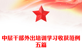 中层干部外出培训学习收获范例五篇