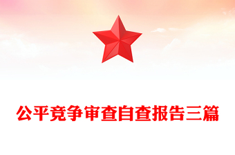 公平竞争审查自查报告三篇