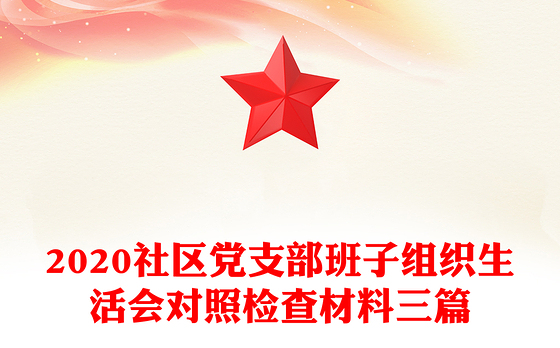 2020社区党支部班子组织生活会对照检查材料三篇