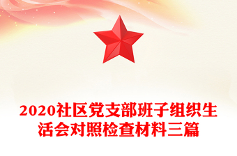 2020社区党支部班子组织生活会对照检查材料三篇