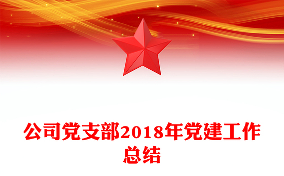 公司党支部2018年党建工作总结