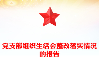 党支部组织生活会整改落实情况的报告
