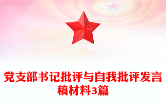 党支部书记批评与自我批评发言稿材料3篇