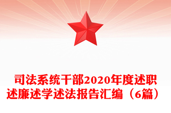司法系统干部2020年度述职述廉述学述法报告汇编（6篇）