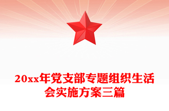 20xx年党支部专题组织生活会实施方案三篇