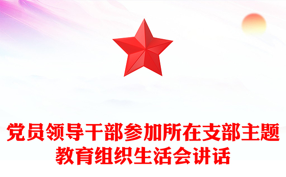 党员领导干部参加所在支部主题教育组织生活会讲话