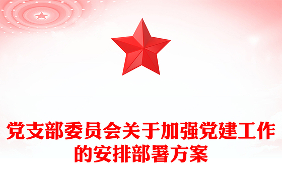 党支部委员会关于加强党建工作的安排部署方案