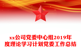 xx公司党委中心组2019年度理论学习计划党委工作总结