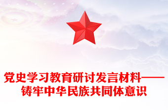 党史学习教育研讨发言材料——铸牢中华民族共同体意识