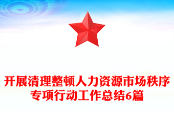 开展清理整顿人力资源市场秩序专项行动工作总结6篇