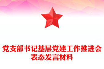 党支部书记基层党建工作推进会表态发言材料