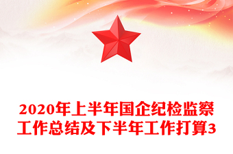 2020年上半年国企纪检监察工作总结及下半年工作打算3