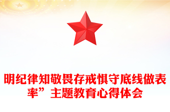 明纪律知敬畏存戒惧守底线做表率”主题教育心得体会