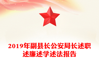 2019年副县长公安局长述职述廉述学述法报告