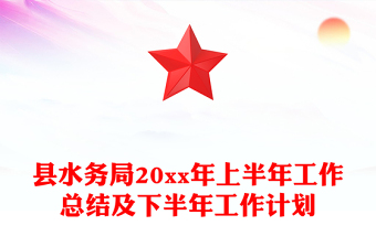 县水务局20xx年上半年工作总结及下半年工作计划