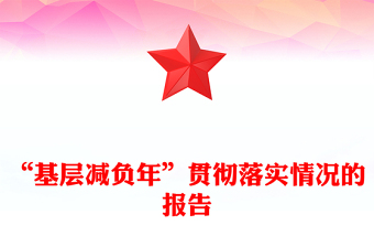 “基层减负年”贯彻落实情况的报告