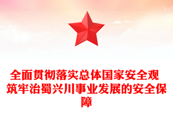 全面贯彻落实总体国家安全观 筑牢治蜀兴川事业发展的安全保障