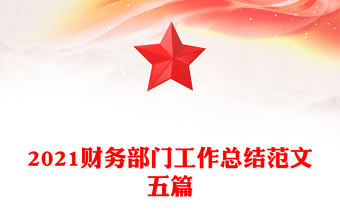 2021财务部门工作总结范文五篇