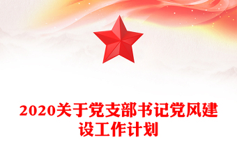 2020关于党支部书记党风建设工作计划