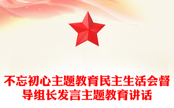 不忘初心主题教育民主生活会督导组长发言主题教育讲话