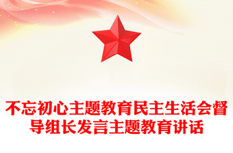 不忘初心主题教育民主生活会督导组长发言主题教育讲话