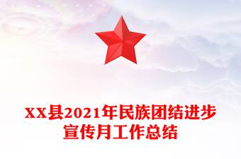 XX县2021年民族团结进步宣传月工作总结