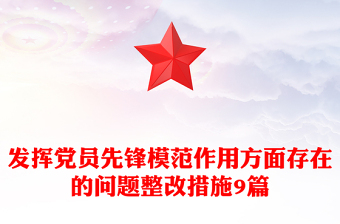 发挥党员先锋模范作用方面存在的问题整改措施9篇
