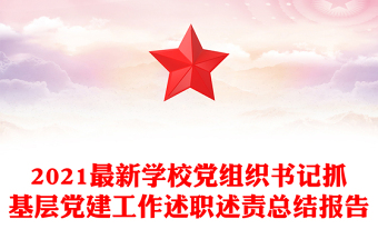 2021最新学校党组织书记抓基层党建工作述职述责总结报告