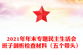 2021年年末专题民主生活会班子剖析检查材料（五个带头）
