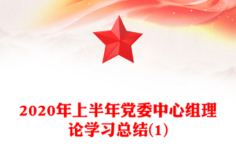 2020年上半年党委中心组理论学习总结(1)