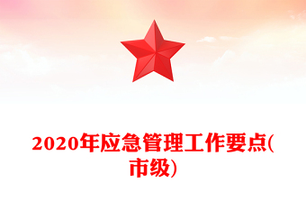 2020年应急管理工作要点(市级)
