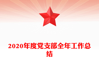 2020年度党支部全年工作总结
