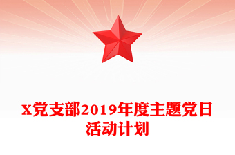 X党支部2019年度主题党日活动计划