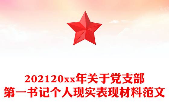 202120xx年关于党支部第一书记个人现实表现材料范文
