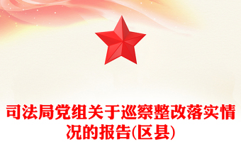 司法局党组关于巡察整改落实情况的报告(区县)