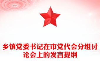 乡镇党委书记在市党代会分组讨论会上的发言提纲